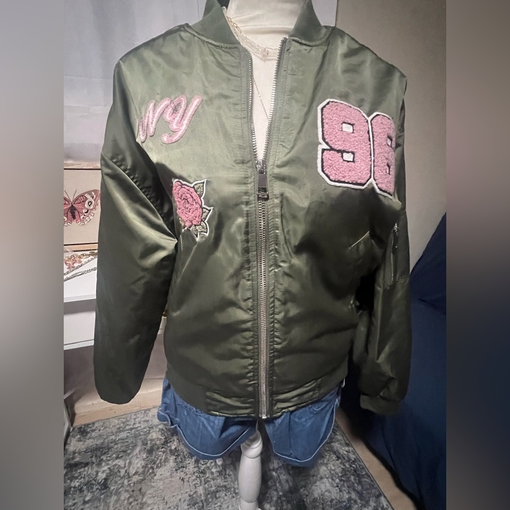 Olive green bomber